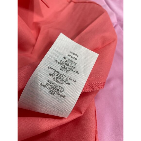 Isaac Mizrahi Live Color Block Poplin Dress Plus Petite Size 26 Classic Pink NEW - Picture 5 of 6